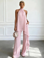 Elegant Halter Top Pants Set