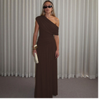 TALIA™ - Elegant One Shoulder Evening Maxi Dress