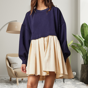 Navy Blue with Khaki