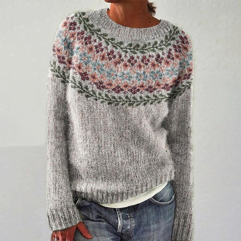 Women’s Patterned Crew Neck Sweater