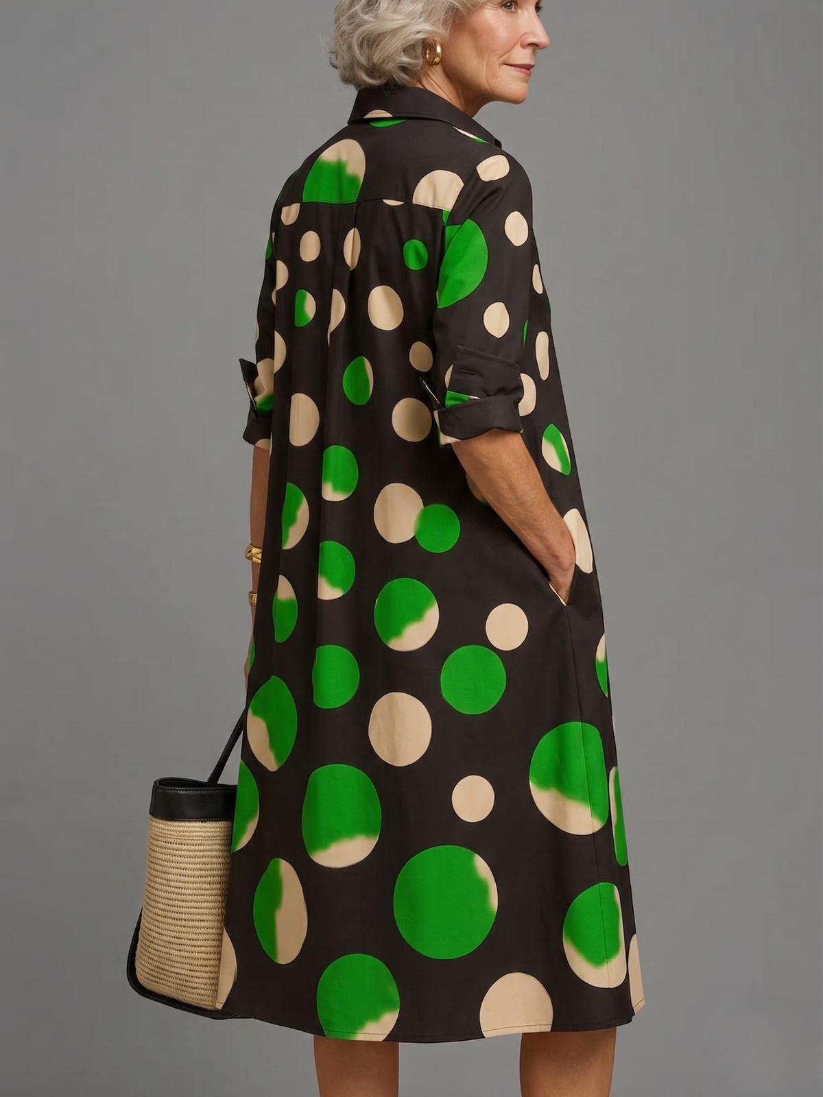 Loretta™ Elegant Polka Dot Midi Dress