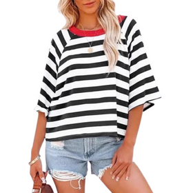 Black and White striped Red collar