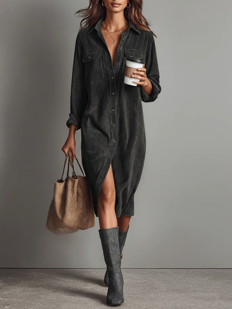 Elise - Soft Corduroy Dress