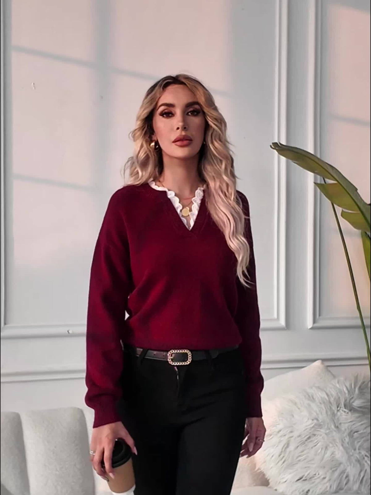 Rosalie™ Lace Collar Sweater