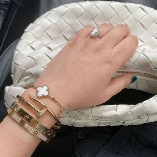 Nail Bracelet with Zircon