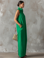 Women's Minimalist Loose-Fit Linen-Blend Jumpsuit