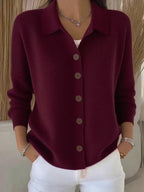 Josephine™ | Button-Front Collared Cardigan