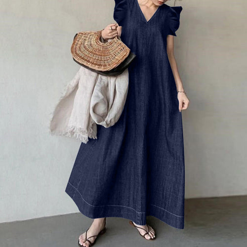 ALMA™ – Loose Fit Summer Sleeveless Ruffled Maxi Dress