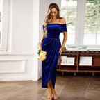EVELINE™ - Off-Shoulder Velvet Long Dress
