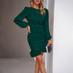 ADELEDA™ - Elegant Zippered Ruffle Formal Dress