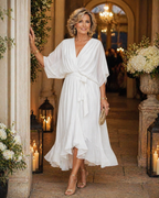 Monica™ | Graceful V-Neck Midi Dress