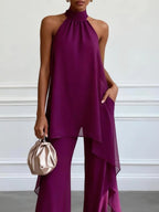 Elegant Halter Top Pants Set