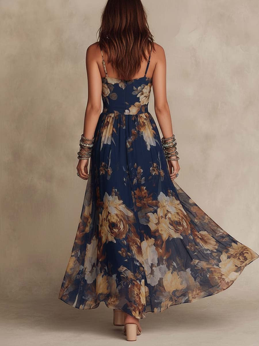 Floral Chiffon Maxi Dress