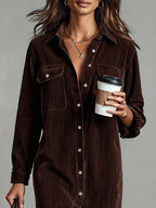 Elise - Soft Corduroy Dress