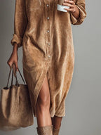 Elise - Soft Corduroy Dress