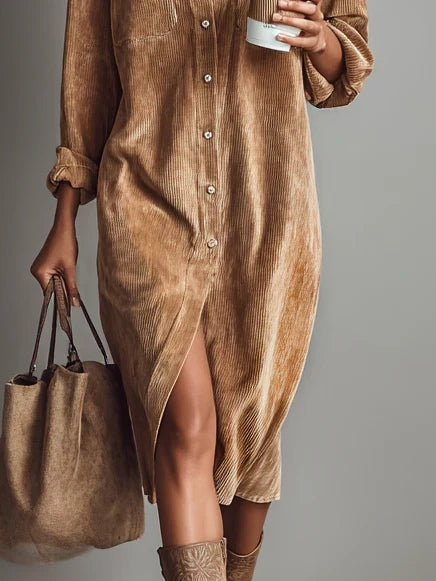 Elise - Soft Corduroy Dress