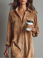 Elise - Soft Corduroy Dress