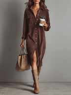 Elise - Soft Corduroy Dress