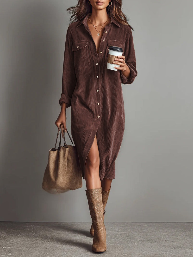 Elise - Soft Corduroy Dress