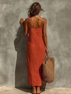 Spaghetti Straps Cotton Maxi Dress