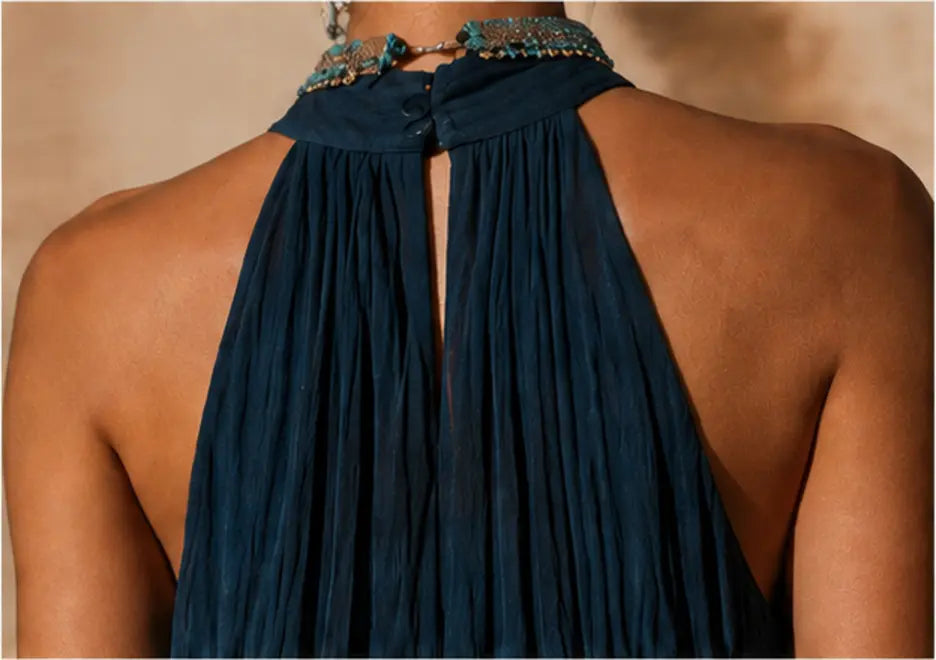 Paula | Long Halter/V Dress in Gradient